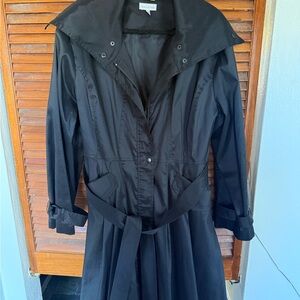 Black Trench Coat with Belt